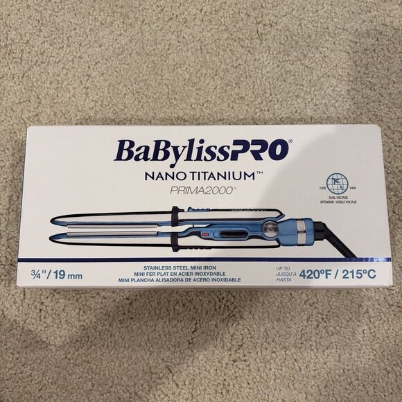 New BaBylissPRO Nano Titanium Prima2000 3/4" Mini Ionic Styling Iron 420F - Picture 2 of 10
